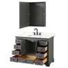 Custom image for Dark Gray with Matte Black Trim / Giotto Quartz, Rectangular Sink / Medicine Cabinet