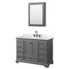 Custom image for Dark Gray with Matte Black Trim / White Cultured Marble, Rectangular Sink / Medicine Cabinet
