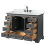Custom image for Dark Gray with Matte Black Trim / White Cultured Marble, Rectangular Sink / No Mirror