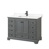 Custom image for Dark Gray with Matte Black Trim / White Quartz, Rectangular Sink / No Mirror