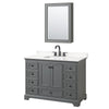 Custom image for Dark Gray with Matte Black Trim / White Quartz, Rectangular Sink / Medicine Cabinet