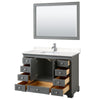 Custom image for Dark Gray with Polished Chrome Trim / Carrara Cultured Marble, Rectangular Sink / 46