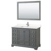 Custom image for Dark Gray with Polished Chrome Trim / Carrara Cultured Marble, Rectangular Sink / 46