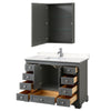 Custom image for Dark Gray with Polished Chrome Trim / Carrara Cultured Marble, Rectangular Sink / Medicine Cabinet