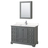Custom image for Dark Gray with Polished Chrome Trim / Carrara Cultured Marble, Rectangular Sink / Medicine Cabinet