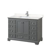 Custom image for Dark Gray with Polished Chrome Trim / Carrara Cultured Marble, Rectangular Sink / No Mirror