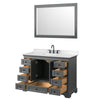 Custom image for Dark Gray with Polished Chrome Trim / Carrara Cultured Marble, Rectangular Sink / 46