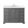 Custom image for Dark Gray with Polished Chrome Trim / Carrara Cultured Marble, Rectangular Sink / No Mirror