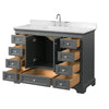 Custom image for Dark Gray with Polished Chrome Trim / Carrara Cultured Marble, Rectangular Sink / No Mirror