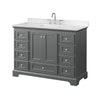 Custom image for Dark Gray with Polished Chrome Trim / Carrara Cultured Marble, Rectangular Sink / No Mirror