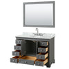Custom image for Dark Gray with Polished Chrome Trim / White Carrara Marble, Oval Sink / 46