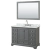 Custom image for Dark Gray with Polished Chrome Trim / White Carrara Marble, Oval Sink / 46