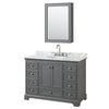 Custom image for Dark Gray with Polished Chrome Trim / White Carrara Marble, Oval Sink / Medicine Cabinet