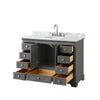 Custom image for Dark Gray with Polished Chrome Trim / White Carrara Marble, Oval Sink / No Mirror