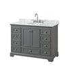 Custom image for Dark Gray with Polished Chrome Trim / White Carrara Marble, Oval Sink / No Mirror