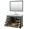Custom image for Dark Gray with Polished Chrome Trim / White Carrara Marble, Rectangular Sink / 46