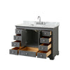 Custom image for Dark Gray with Polished Chrome Trim / White Carrara Marble, Rectangular Sink / No Mirror