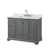 Custom image for Dark Gray with Polished Chrome Trim / White Carrara Marble, Rectangular Sink / No Mirror