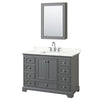 Custom image for Dark Gray with Polished Chrome Trim / Giotto Quartz, Rectangular Sink / Medicine Cabinet