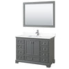 Custom image for Dark Gray with Polished Chrome Trim / White Cultured Marble, Rectangular Sink / 46