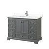 Custom image for Dark Gray with Polished Chrome Trim / White Cultured Marble, Rectangular Sink / No Mirror