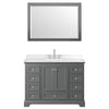 Custom image for Dark Gray with Polished Chrome Trim / White Cultured Marble, Rectangular Sink / 46