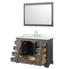 Custom image for Dark Gray with Polished Chrome Trim / White Cultured Marble, Rectangular Sink / 46