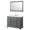 Custom image for Dark Gray with Polished Chrome Trim / White Cultured Marble, Rectangular Sink / 46
