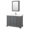 Custom image for Dark Gray with Polished Chrome Trim / White Quartz, Rectangular Sink / Medicine Cabinet