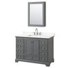 Custom image for Dark Gray with Polished Chrome Trim / White Quartz, Rectangular Sink / Medicine Cabinet