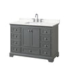 Custom image for Dark Gray with Polished Chrome Trim / White Quartz, Rectangular Sink / No Mirror