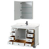 Custom image for White with Matte Black Trim / Carrara Cultured Marble, Rectangular Sink / Medicine Cabinet