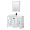 Custom image for White with Matte Black Trim / Carrara Cultured Marble, Rectangular Sink / Medicine Cabinet