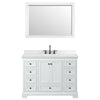 Custom image for White with Matte Black Trim / Carrara Cultured Marble, Rectangular Sink / 46
