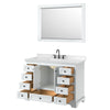 Custom image for White with Matte Black Trim / Carrara Cultured Marble, Rectangular Sink / 46
