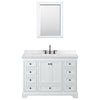 Custom image for White with Matte Black Trim / Carrara Cultured Marble, Rectangular Sink / Medicine Cabinet