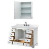 Custom image for White with Matte Black Trim / Carrara Cultured Marble, Rectangular Sink / Medicine Cabinet