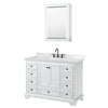 Custom image for White with Matte Black Trim / Carrara Cultured Marble, Rectangular Sink / Medicine Cabinet