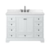 Custom image for White with Matte Black Trim / Carrara Cultured Marble, Rectangular Sink / No Mirror