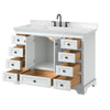 Custom image for White with Matte Black Trim / Carrara Cultured Marble, Rectangular Sink / No Mirror