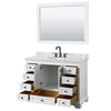 Custom image for White with Matte Black Trim / White Carrara Marble, Oval Sink / 46