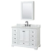 Custom image for White with Matte Black Trim / White Carrara Marble, Oval Sink / Medicine Cabinet