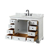 Custom image for White with Matte Black Trim / White Carrara Marble, Oval Sink / No Mirror