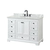 Custom image for White with Matte Black Trim / White Carrara Marble, Oval Sink / No Mirror