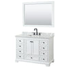 Custom image for White with Matte Black Trim / White Carrara Marble, Rectangular Sink / 46