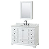 Custom image for White with Matte Black Trim / White Carrara Marble, Rectangular Sink / Medicine Cabinet