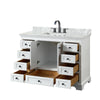 Custom image for White with Matte Black Trim / White Carrara Marble, Rectangular Sink / No Mirror