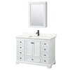 Custom image for White with Matte Black Trim / Giotto Quartz, Rectangular Sink / Medicine Cabinet