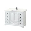 Custom image for White with Matte Black Trim / Giotto Quartz, Rectangular Sink / No Mirror