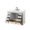 Custom image for White with Matte Black Trim / Giotto Quartz, Rectangular Sink / No Mirror